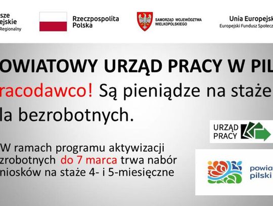 Są pieniądze na staże, działalność gospodarczą i wyposażenie stanowisk pracy