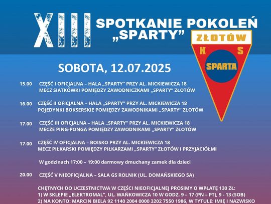 Sparta zaprasza! Sparta zaprasza!
