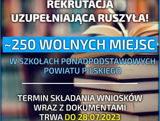 Wolne miejsca w szkołach czekają na uczniów. Rekrutacja do jutra!