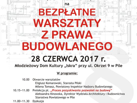 Zapraszamy na darmowe warsztaty z prawa budowlanego!