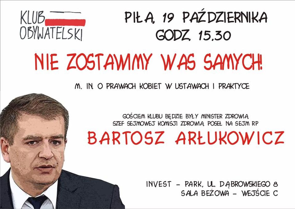 Bartosz Arłukowicz w czwartek w Pile  