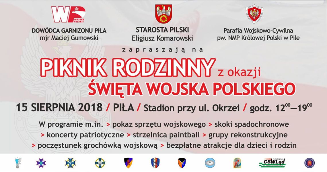 II Piknik Rodzinny z okazji Święta Wojska Polskiego – środa, 15 sierpnia, od godz. 13.00