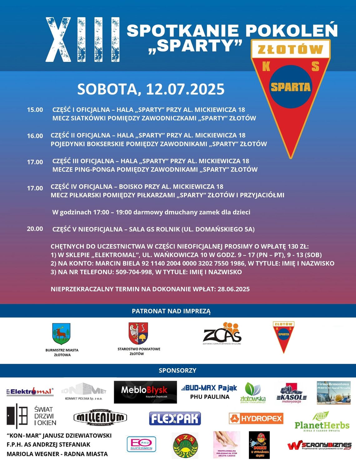 Sparta zaprasza!