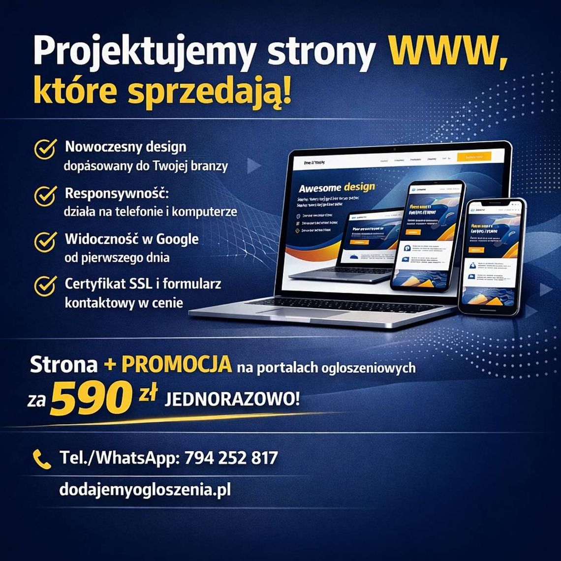 Strona internetowa od 590 zł - zero ukrytych kosztów
